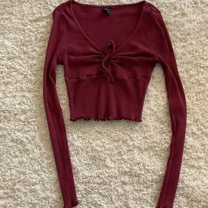 Maroon tie shirt